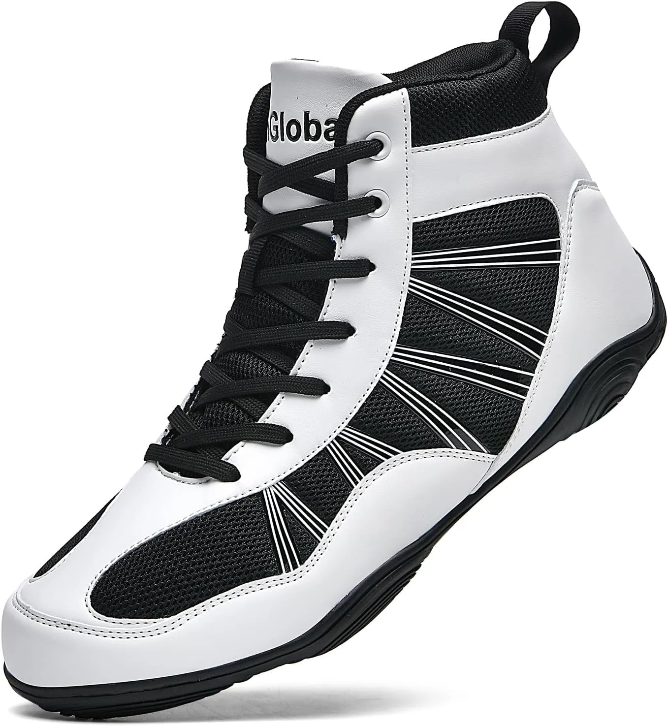DimaiGlobal Men's Wrestling Shoe Boxing Shoes Zero Drop Sole High Top Fighting Shoes Fitness Sneaker Taekwondo Karate Martial Arts Weightlifting Training Shoes