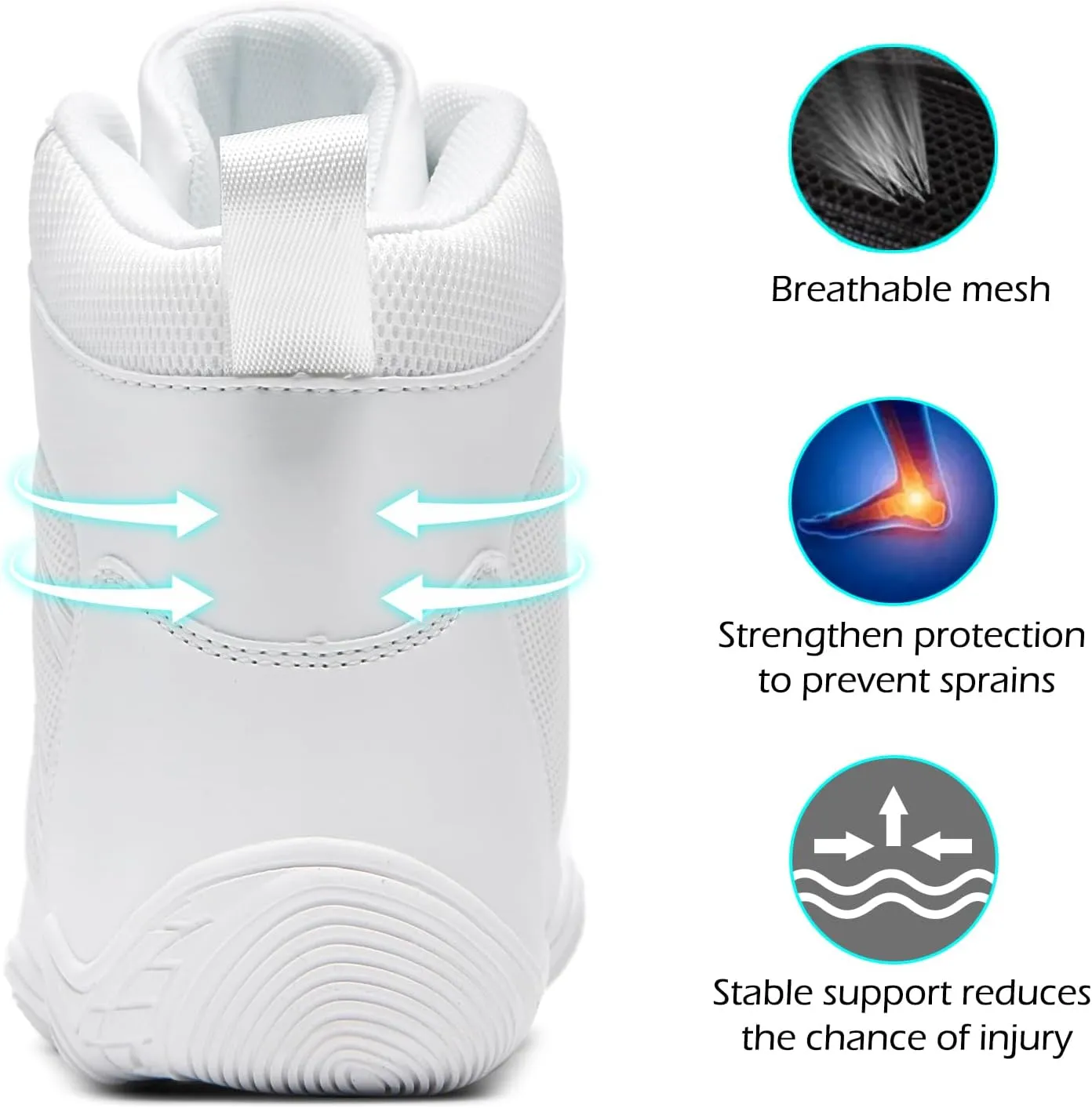 DimaiGlobal Men's Wrestling Shoe Boxing Shoes Zero Drop Sole High Top Fighting Shoes Fitness Sneaker Taekwondo Karate Martial Arts Weightlifting Training Shoes