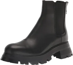 DKNY Women's Smooth Metallic Leather Boot Combat