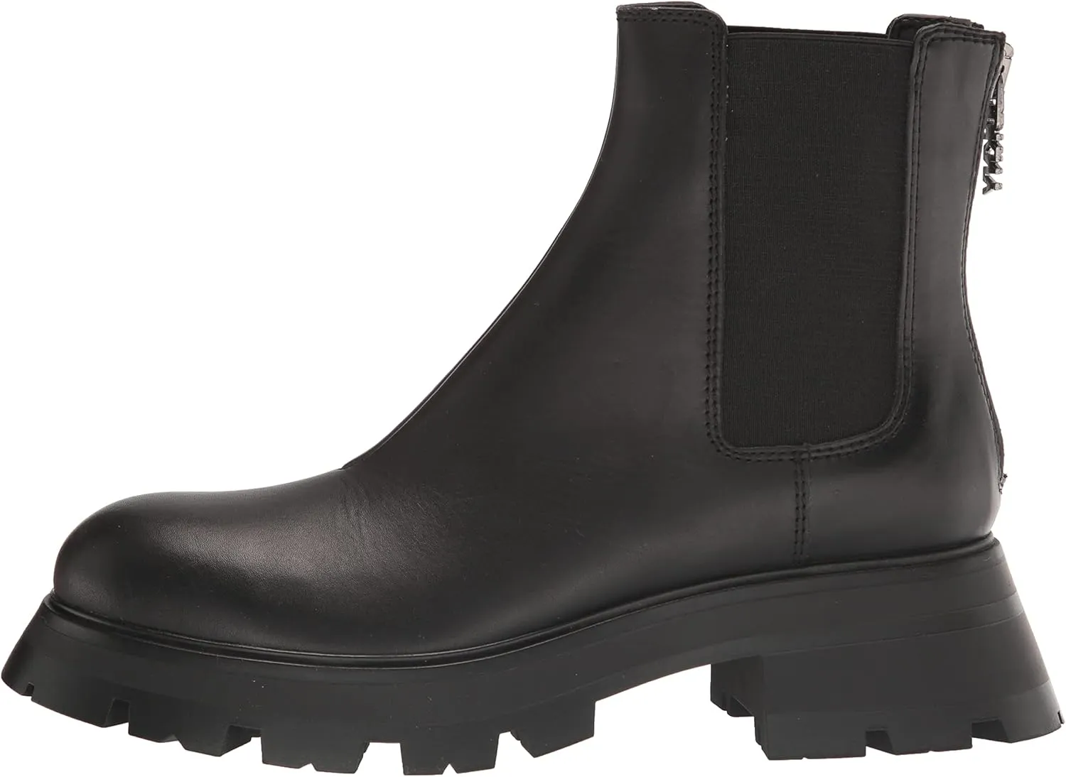 DKNY Women's Smooth Metallic Leather Boot Combat