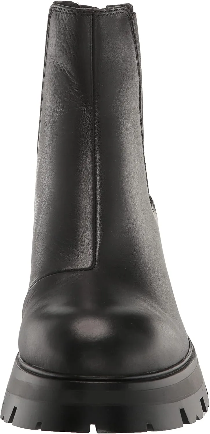 DKNY Women's Smooth Metallic Leather Boot Combat