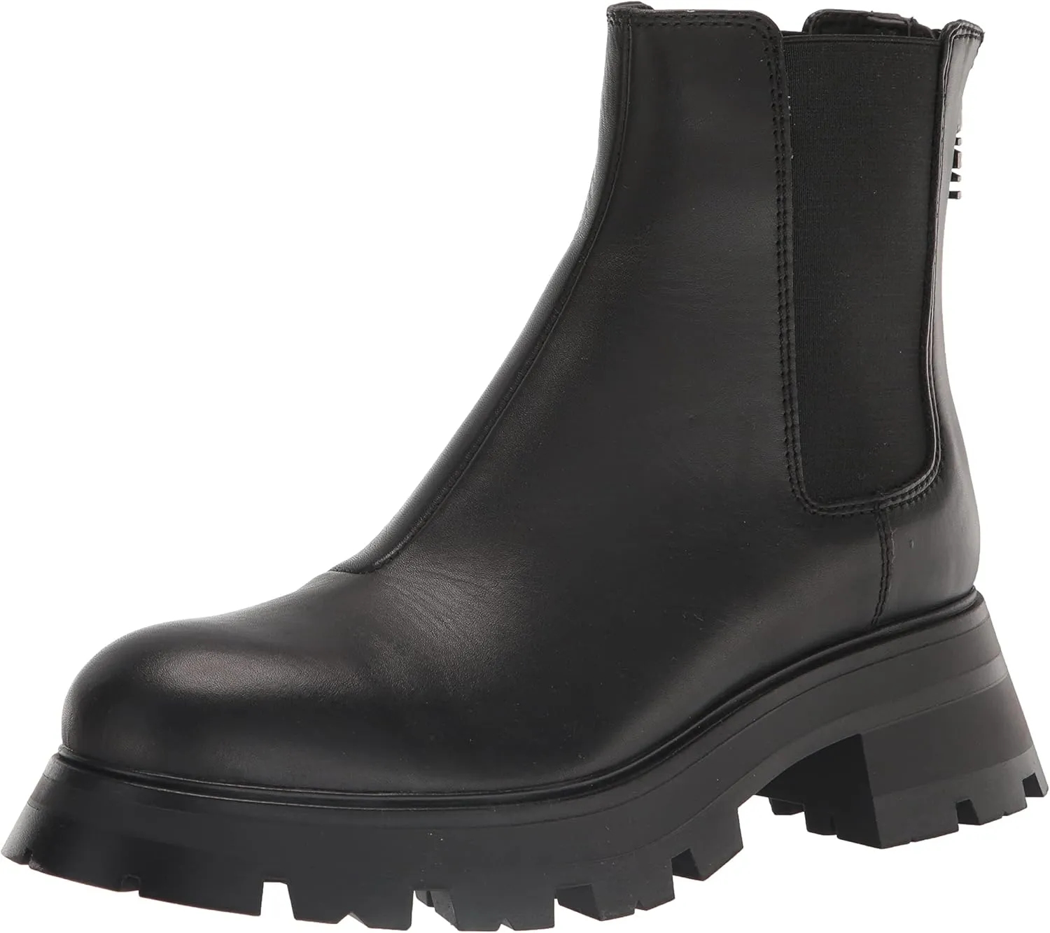 DKNY Women's Smooth Metallic Leather Boot Combat