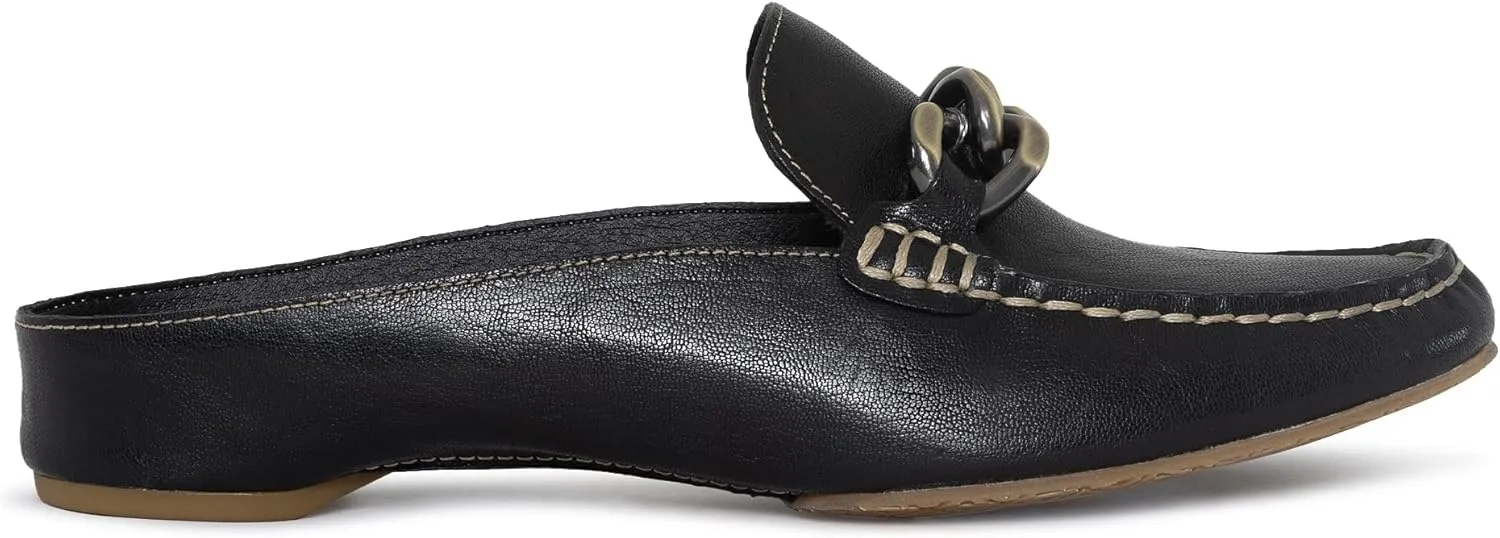 Donald Pliner Women's Bless Distressed Mules, Closed Toe Comfort Loafers, Slip On Mules for Women
