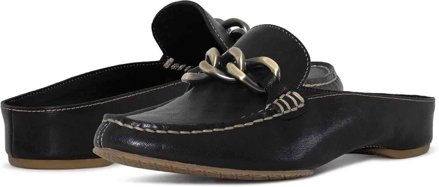 Donald Pliner Women's Bless Distressed Mules, Closed Toe Comfort Loafers, Slip On Mules for Women