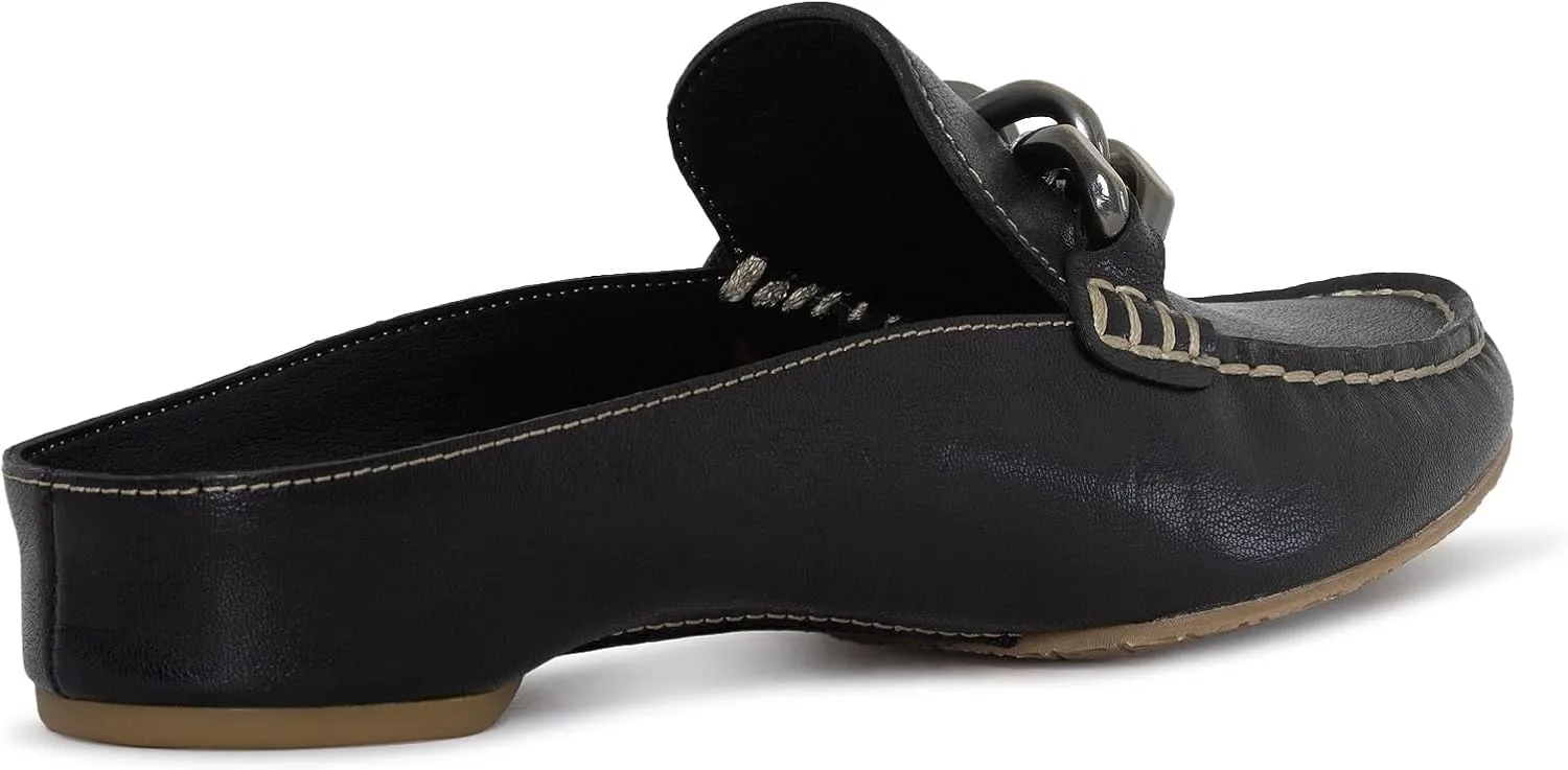 Donald Pliner Women's Bless Distressed Mules, Closed Toe Comfort Loafers, Slip On Mules for Women