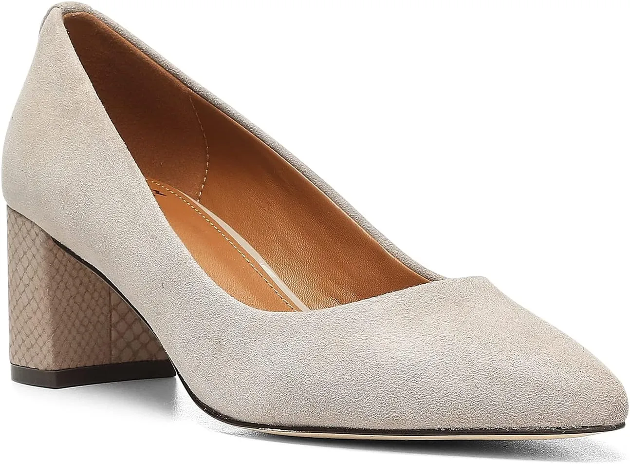 Donald Pliner Women's Stephani High Crepe Fabric – 2” Block, Chunky Heels Dress Shoes, Classic Pump