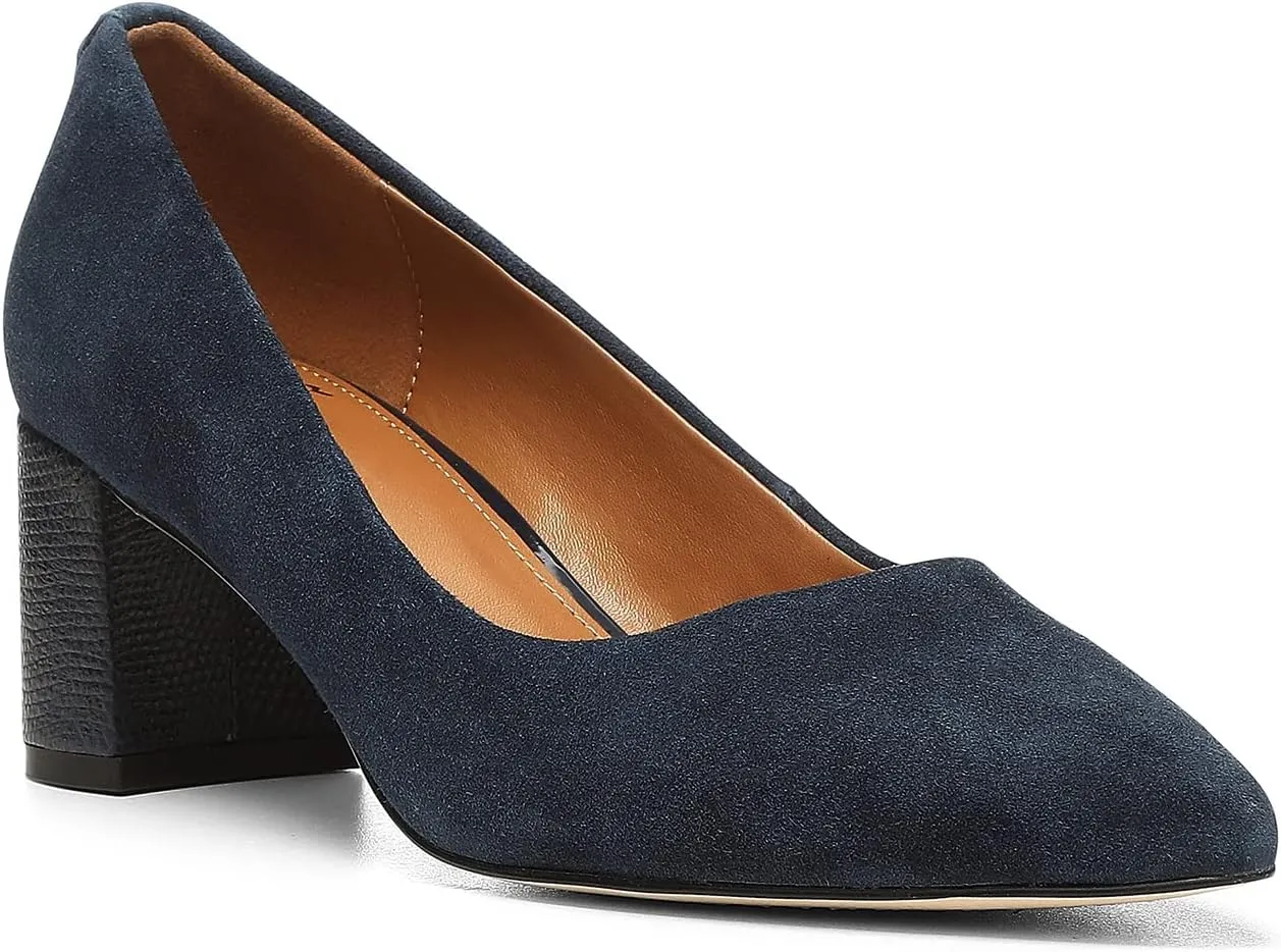 Donald Pliner Women's Stephani High Crepe Fabric – 2” Block, Chunky Heels Dress Shoes, Classic Pump