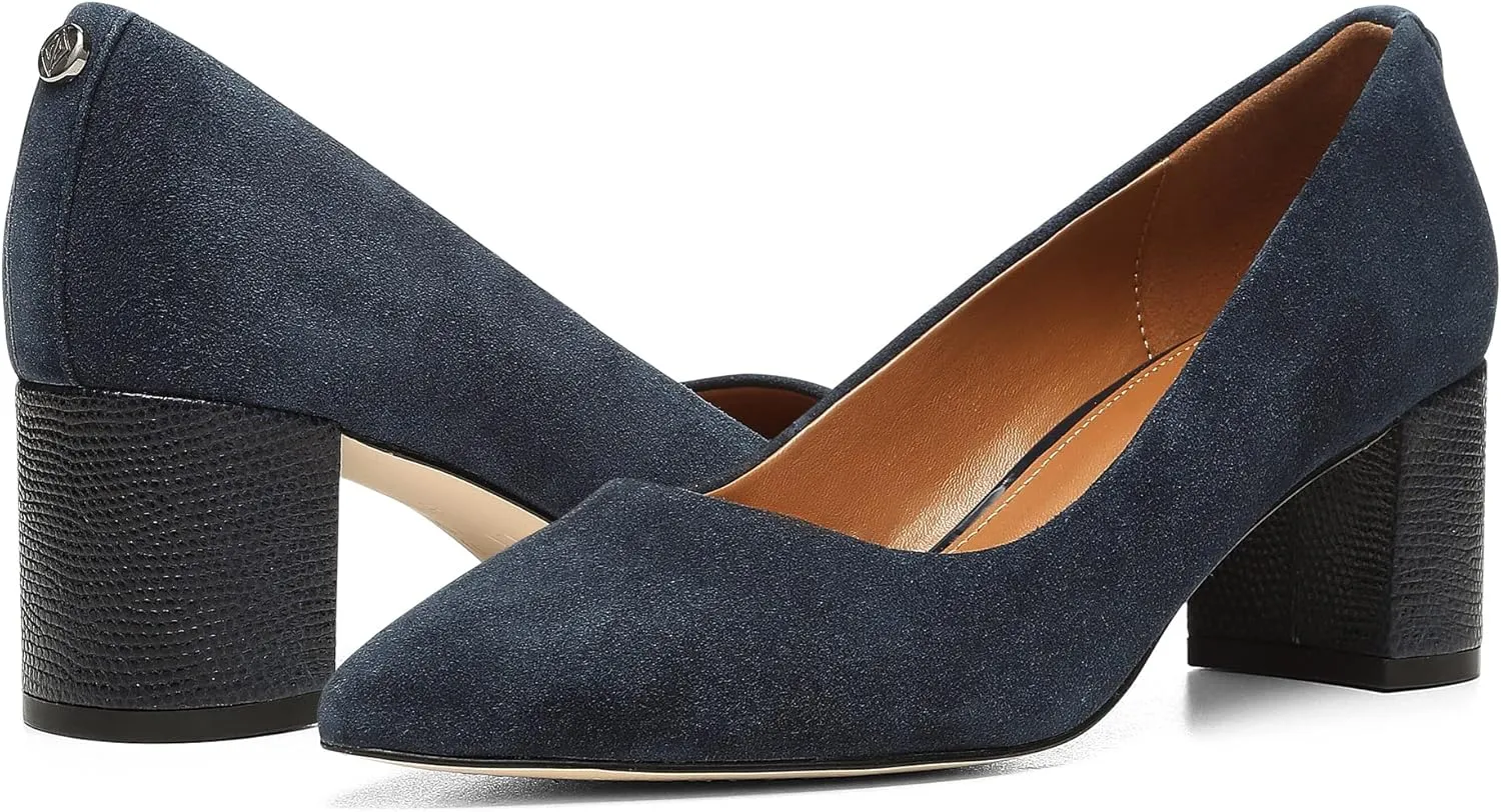 Donald Pliner Women's Stephani High Crepe Fabric – 2” Block, Chunky Heels Dress Shoes, Classic Pump