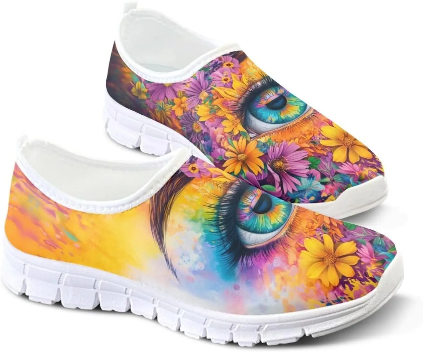 Doojoayie Womens Slip On Walking Shoes Comfort Flats Workout Jogging Driving Shoes