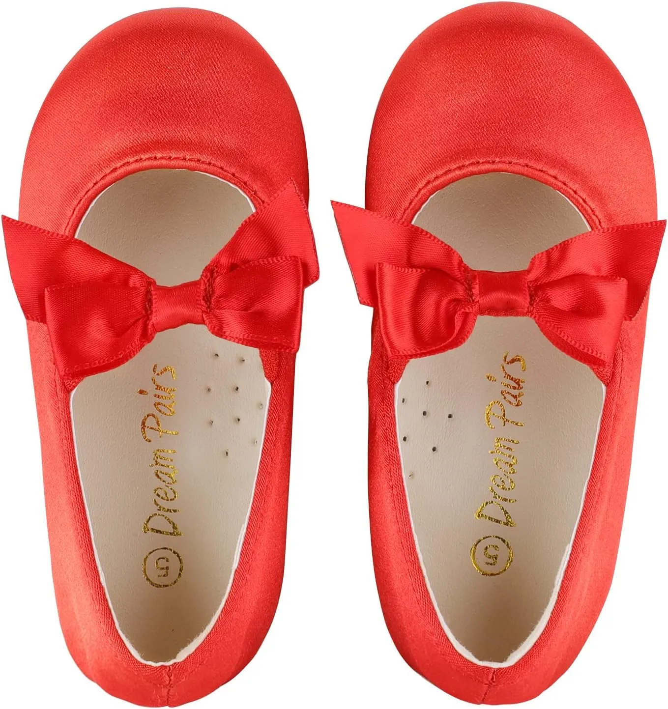DREAM PAIRS Girls Dress Shoes Mary Jane Flower Girl Bow Ballet Flats for Wedding Party Toddler/Little Kid