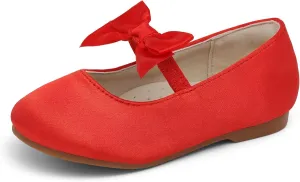 DREAM PAIRS Girls Dress Shoes Mary Jane Flower Girl Bow Ballet Flats for Wedding Party Toddler/Little Kid