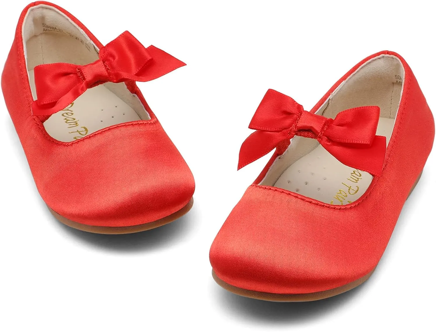 DREAM PAIRS Girls Dress Shoes Mary Jane Flower Girl Bow Ballet Flats for Wedding Party Toddler/Little Kid