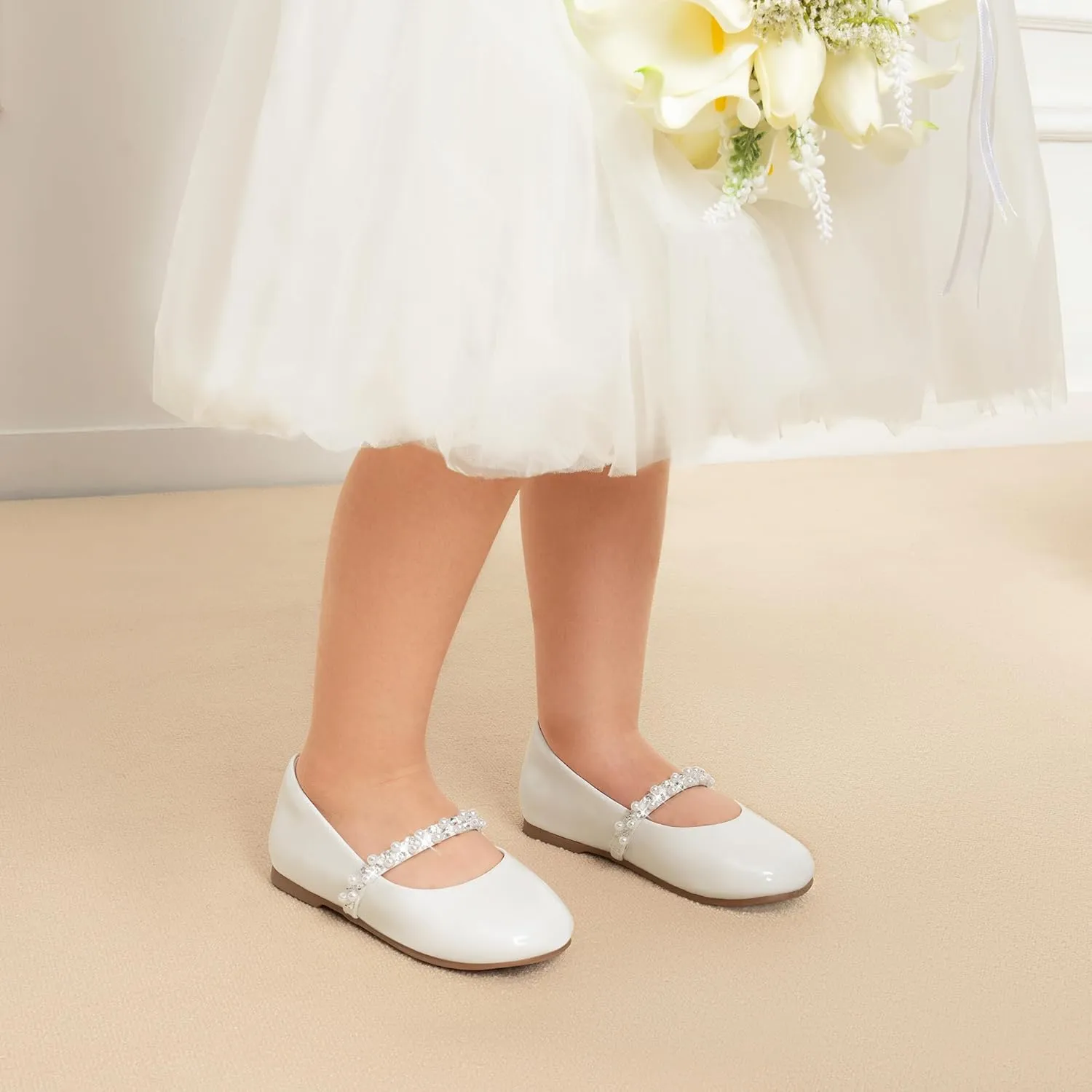 DREAM PAIRS Girls Mary Jane Dress Shoes Ballerina Flats for Wedding, Party (Toddler/Little Kid/Big Kid)