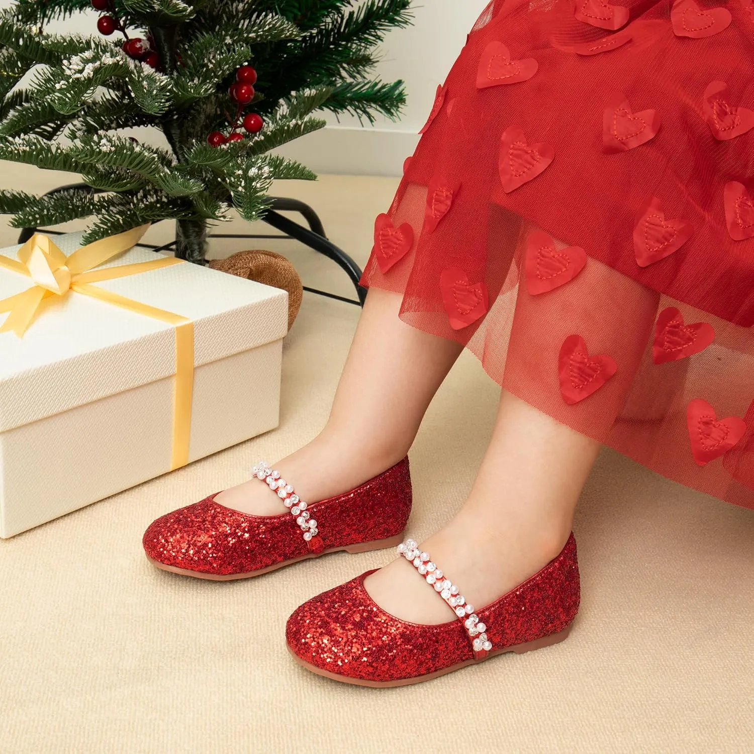 DREAM PAIRS Girls Mary Jane Dress Shoes Ballerina Flats for Wedding, Party (Toddler/Little Kid/Big Kid)