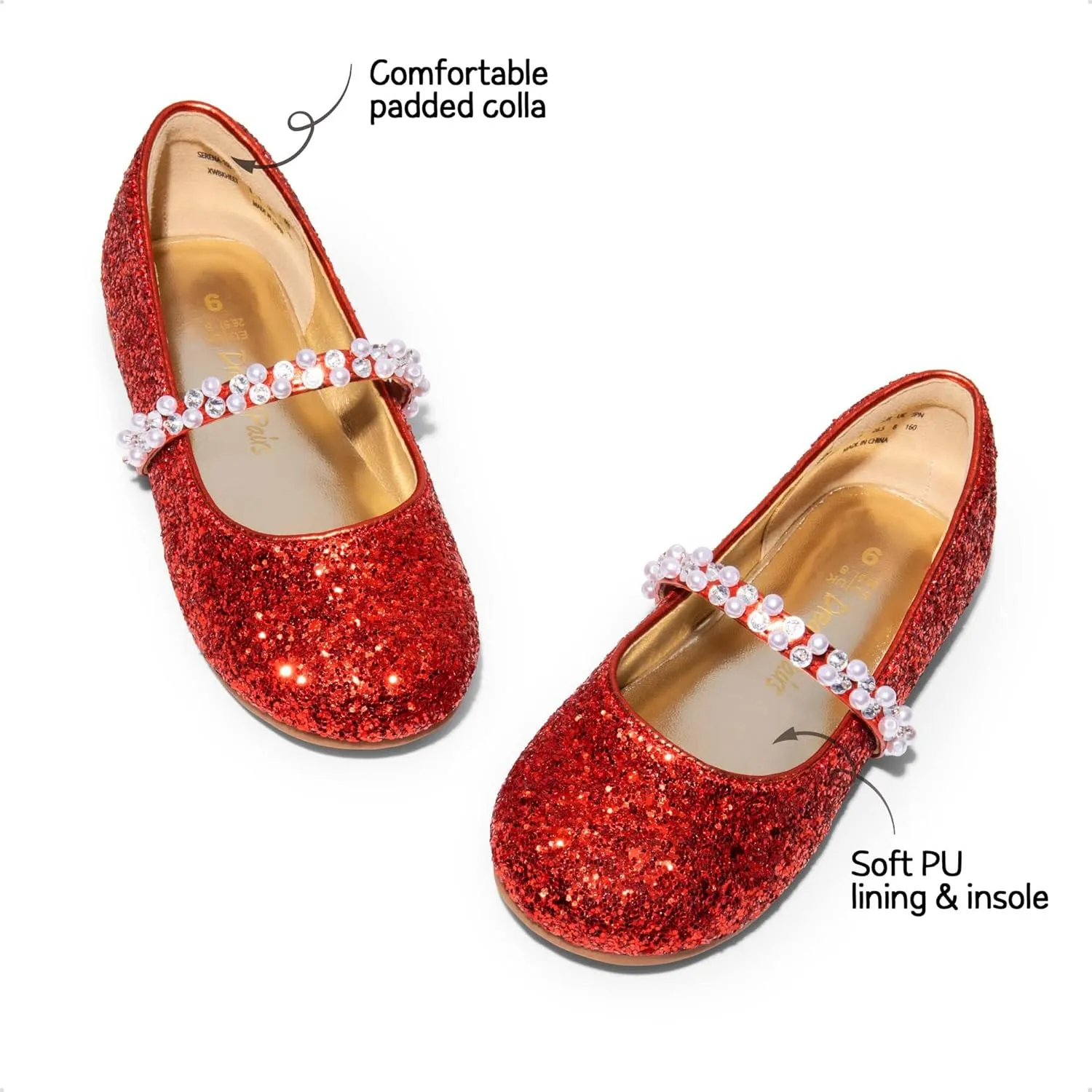 DREAM PAIRS Girls Mary Jane Dress Shoes Ballerina Flats for Wedding, Party (Toddler/Little Kid/Big Kid)