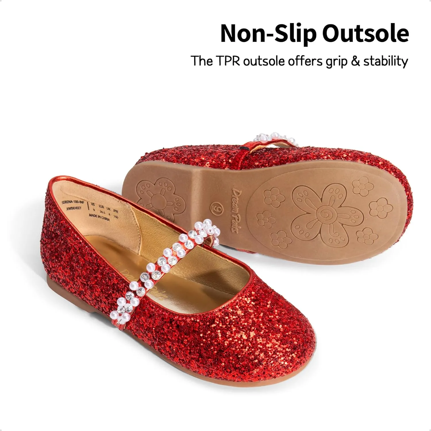 DREAM PAIRS Girls Mary Jane Dress Shoes Ballerina Flats for Wedding, Party (Toddler/Little Kid/Big Kid)