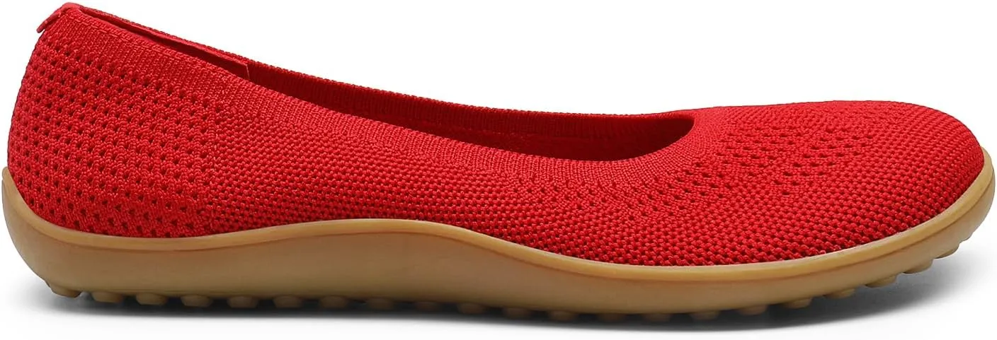 DREAM PAIRS Women's Ballet Flats, Wide Toe Box Knit Flats for Women with Arch Support, Comfortable Slip On Dressy Travel Work Business Office Shoes for Women
