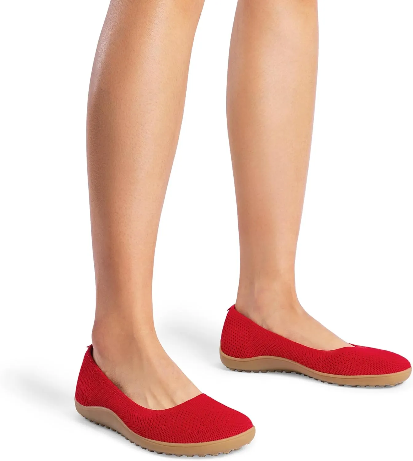 DREAM PAIRS Women's Ballet Flats, Wide Toe Box Knit Flats for Women with Arch Support, Comfortable Slip On Dressy Travel Work Business Office Shoes for Women
