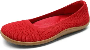 DREAM PAIRS Women's Ballet Flats, Wide Toe Box Knit Flats for Women with Arch Support, Comfortable Slip On Dressy Travel Work Business Office Shoes for Women