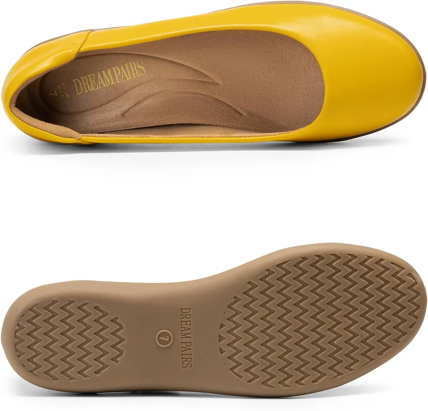 DREAM PAIRS Women’s Comfortable Ballet Dressy Work Flats, Round Toe Slip on Office Shoes