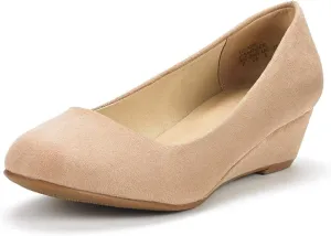 DREAM PAIRS Women's Debbie Mid Wedge Heel Pump Shoes