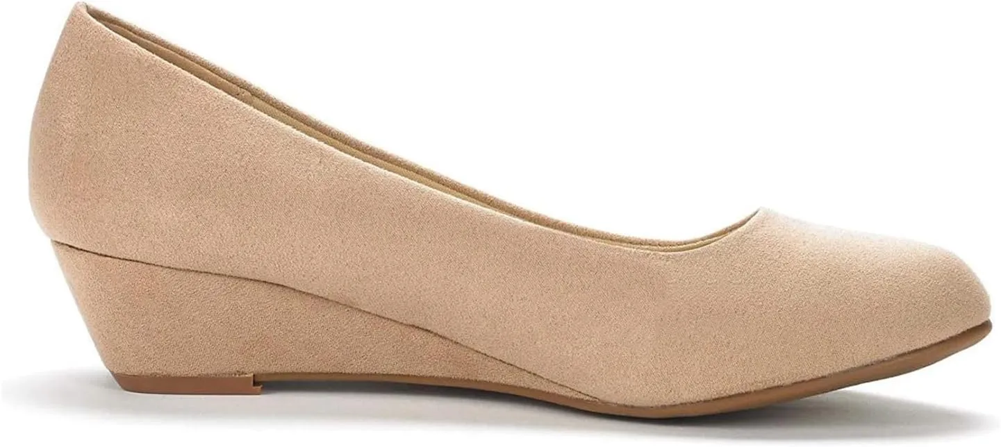 DREAM PAIRS Women's Debbie Mid Wedge Heel Pump Shoes