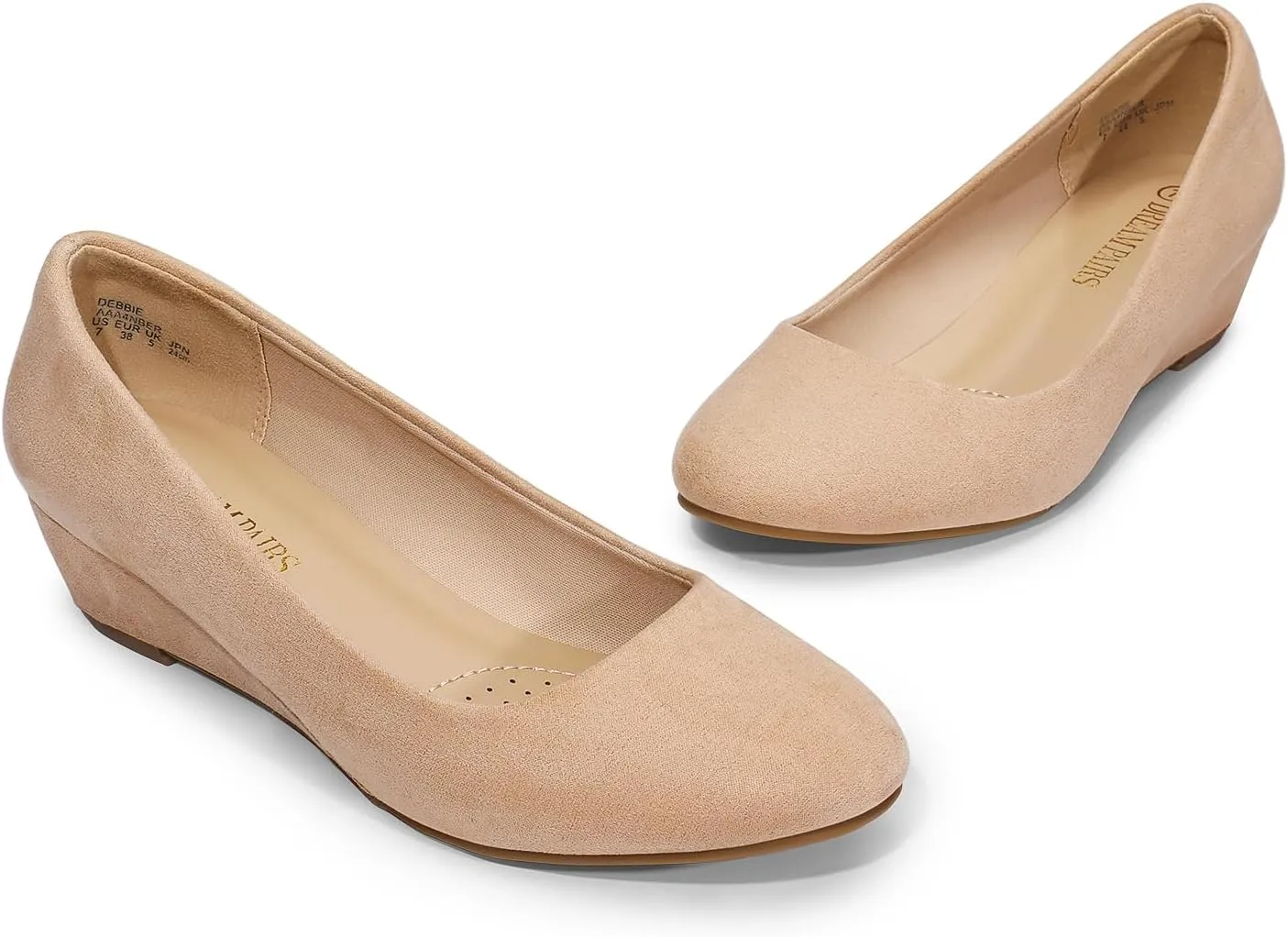 DREAM PAIRS Women's Debbie Mid Wedge Heel Pump Shoes
