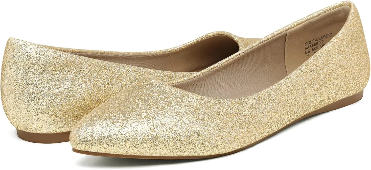 DREAM PAIRS Women's Dress Pointed Toe Flats Ballet Comfort Soft Slip On Casual Flat Shoes for Work Office Business