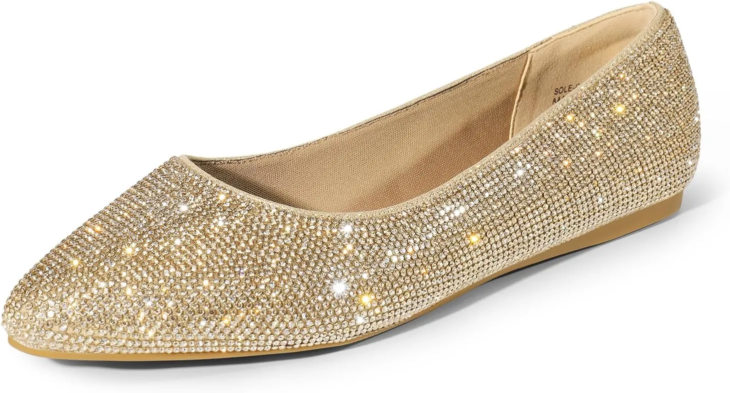 DREAM PAIRS Women's Dress Pointed Toe Flats Ballet Comfort Soft Slip On Casual Flat Shoes for Work Office Business