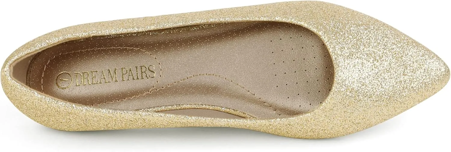 DREAM PAIRS Women's Dress Pointed Toe Flats Ballet Comfort Soft Slip On Casual Flat Shoes for Work Office Business
