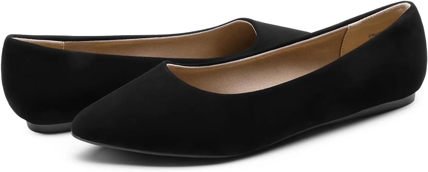DREAM PAIRS Women's Dress Pointed Toe Flats Ballet Comfort Soft Slip On Casual Flat Shoes for Work Office Business