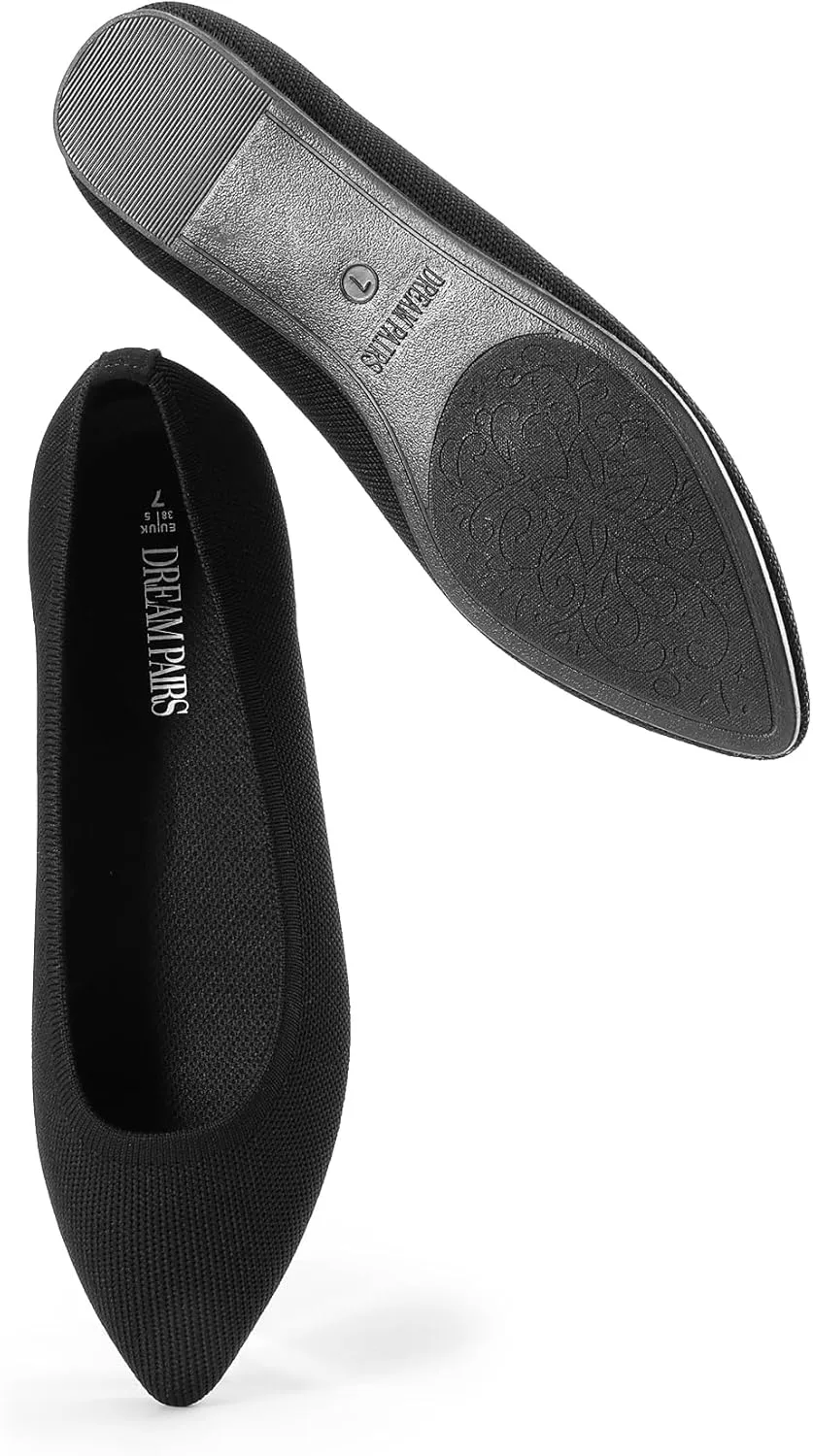 DREAM PAIRS Women's Dress Pointed Toe Flats Ballet Comfort Soft Slip On Casual Flat Shoes for Work Office Business