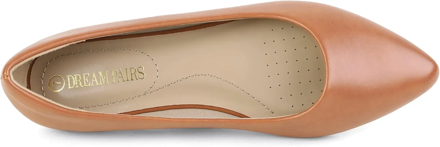 DREAM PAIRS Women's Dress Pointed Toe Flats Ballet Comfort Soft Slip On Casual Flat Shoes for Work Office Business