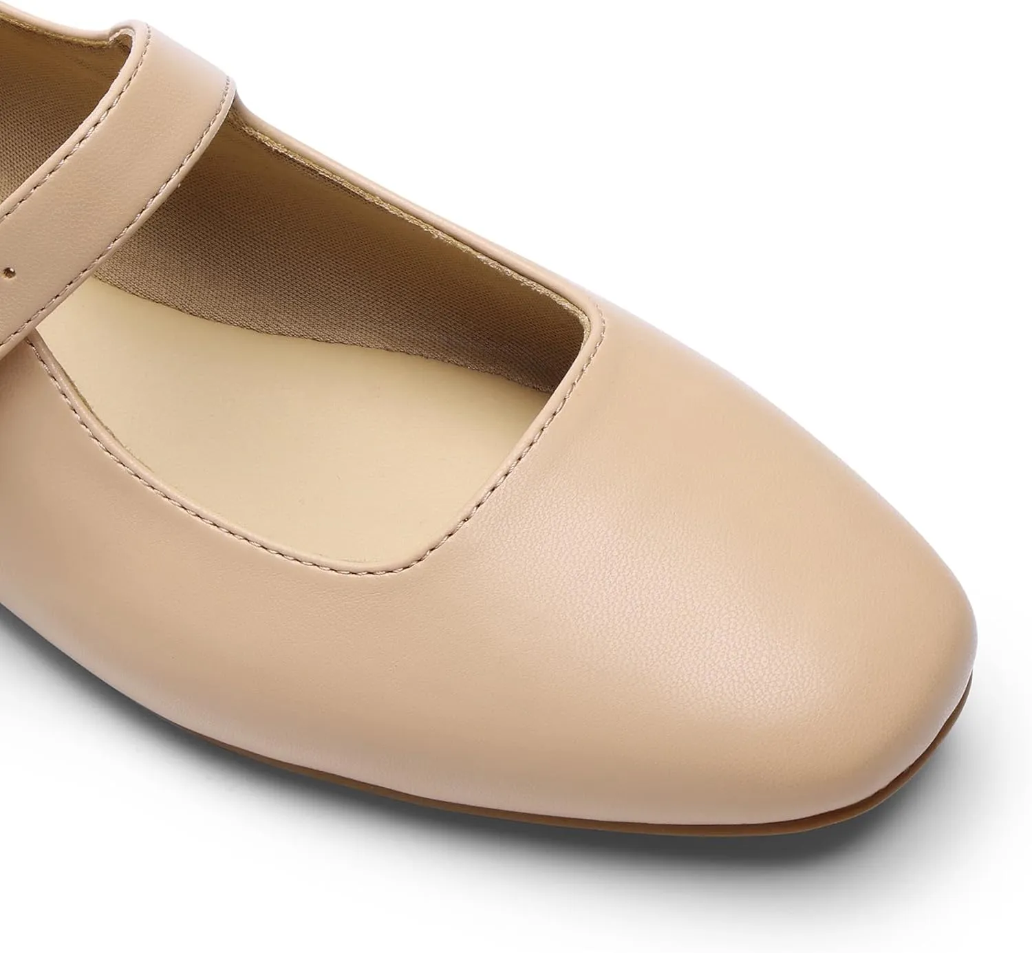 DREAM PAIRS Women's Flats Square Toe Mary Jane Flats Comfortable Casual Slip On Dress Shoes Ballet Flats with Buckle Strap Business Casual Work Office Mary Jane Shoes