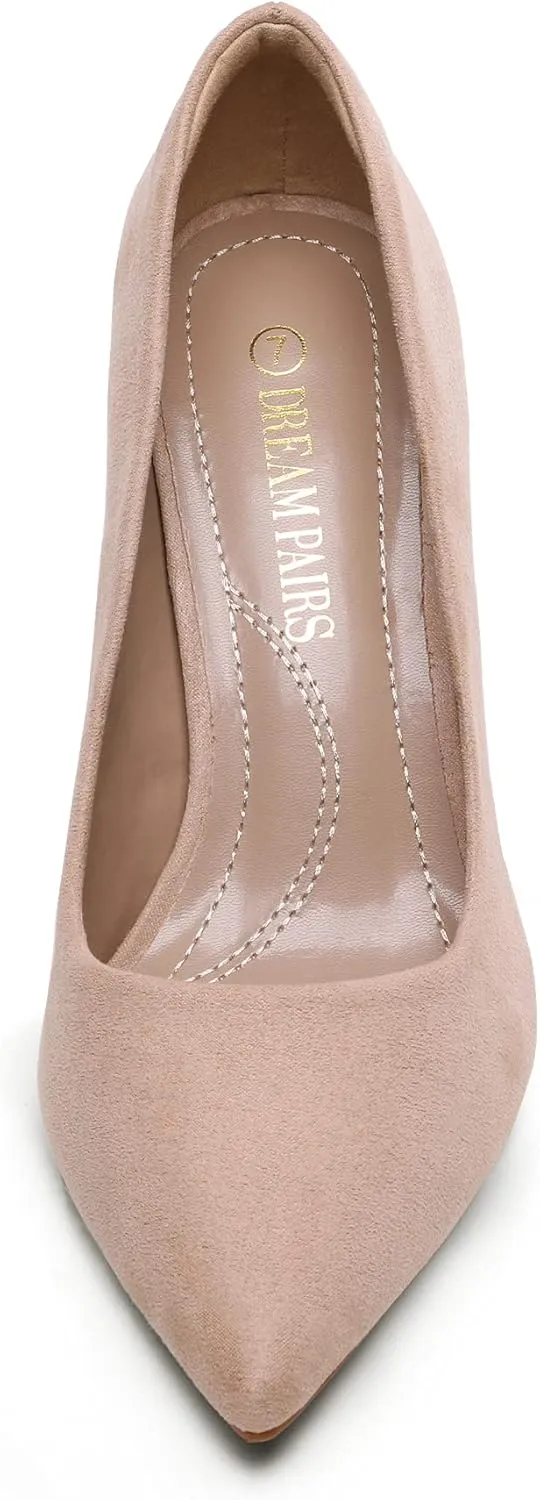 DREAM PAIRS Women's High Stiletto Heels Closed Pointed Toe Dress Pumps Shoes for Wedding Work Office Business, 3 Inches