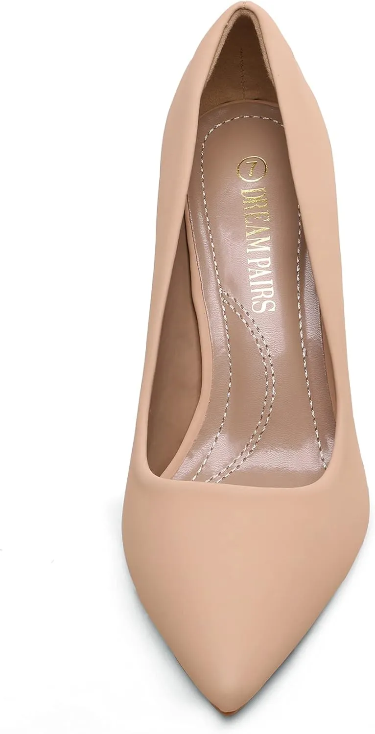 DREAM PAIRS Women's High Stiletto Heels Closed Pointed Toe Dress Pumps Shoes for Wedding Work Office Business, 3 Inches