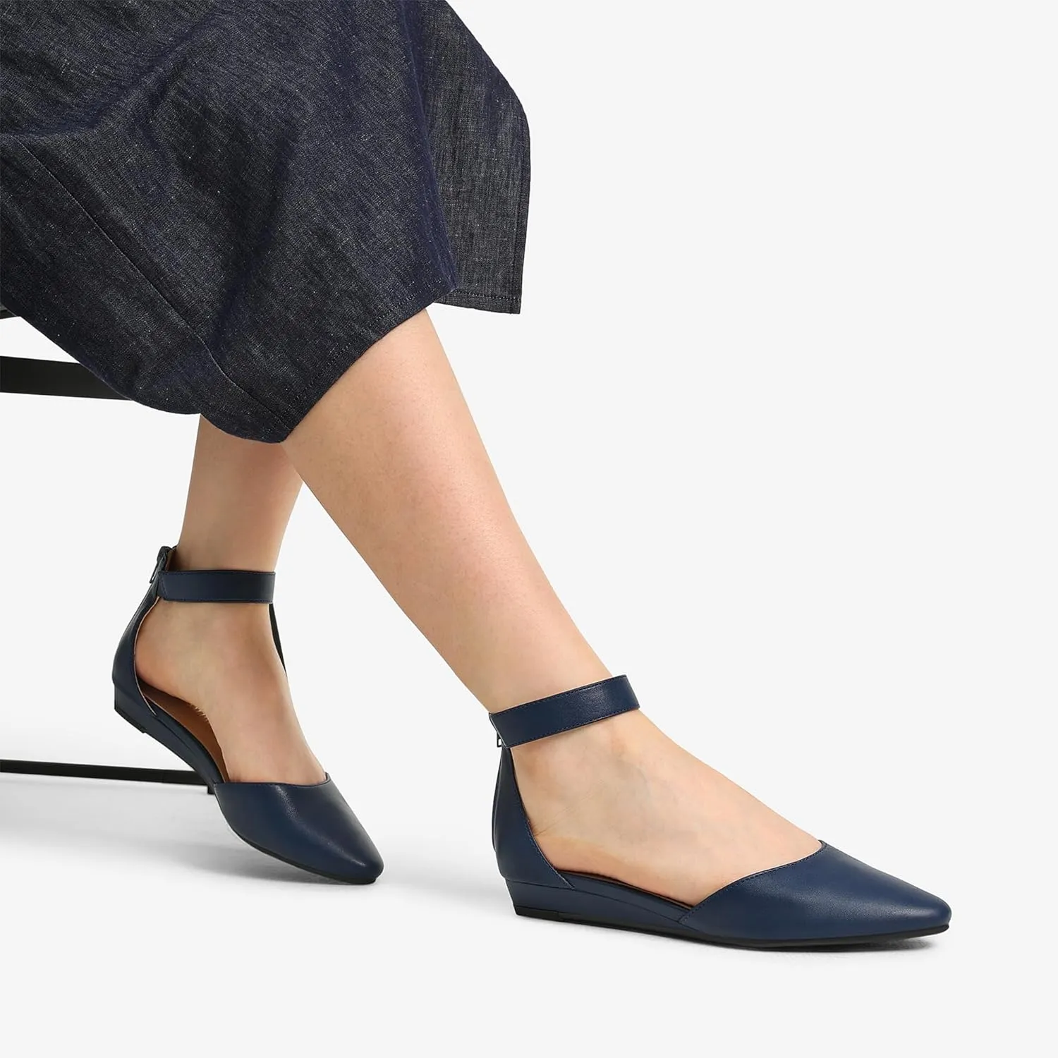 DREAM PAIRS Women's Low Wedge Ankle Strap Dress Flats Shoes