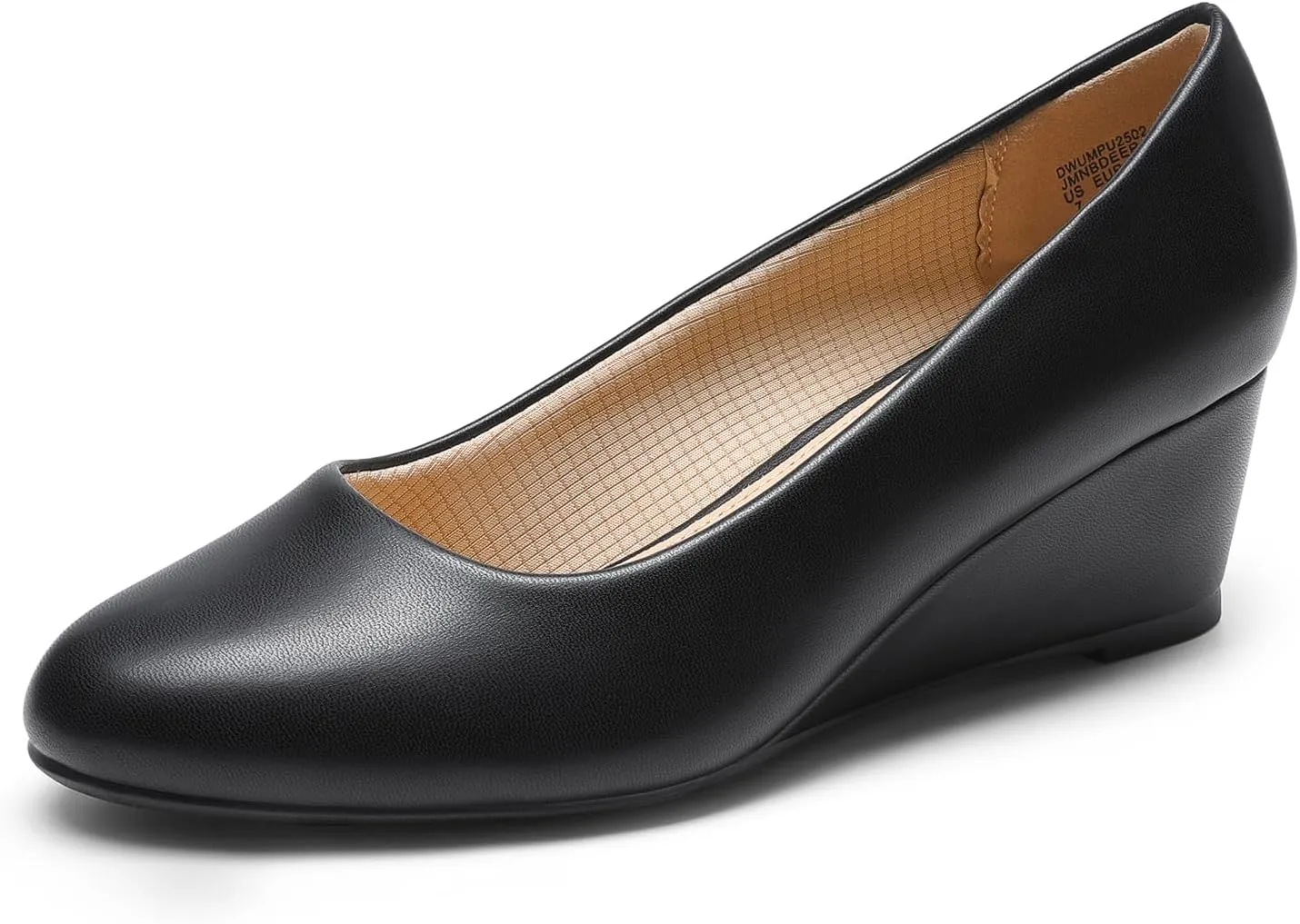 DREAM PAIRS Women's Low Wedges Heels Closed Round Toe Pumps Comfortable Slip On Dress Work Wedding Shoes
