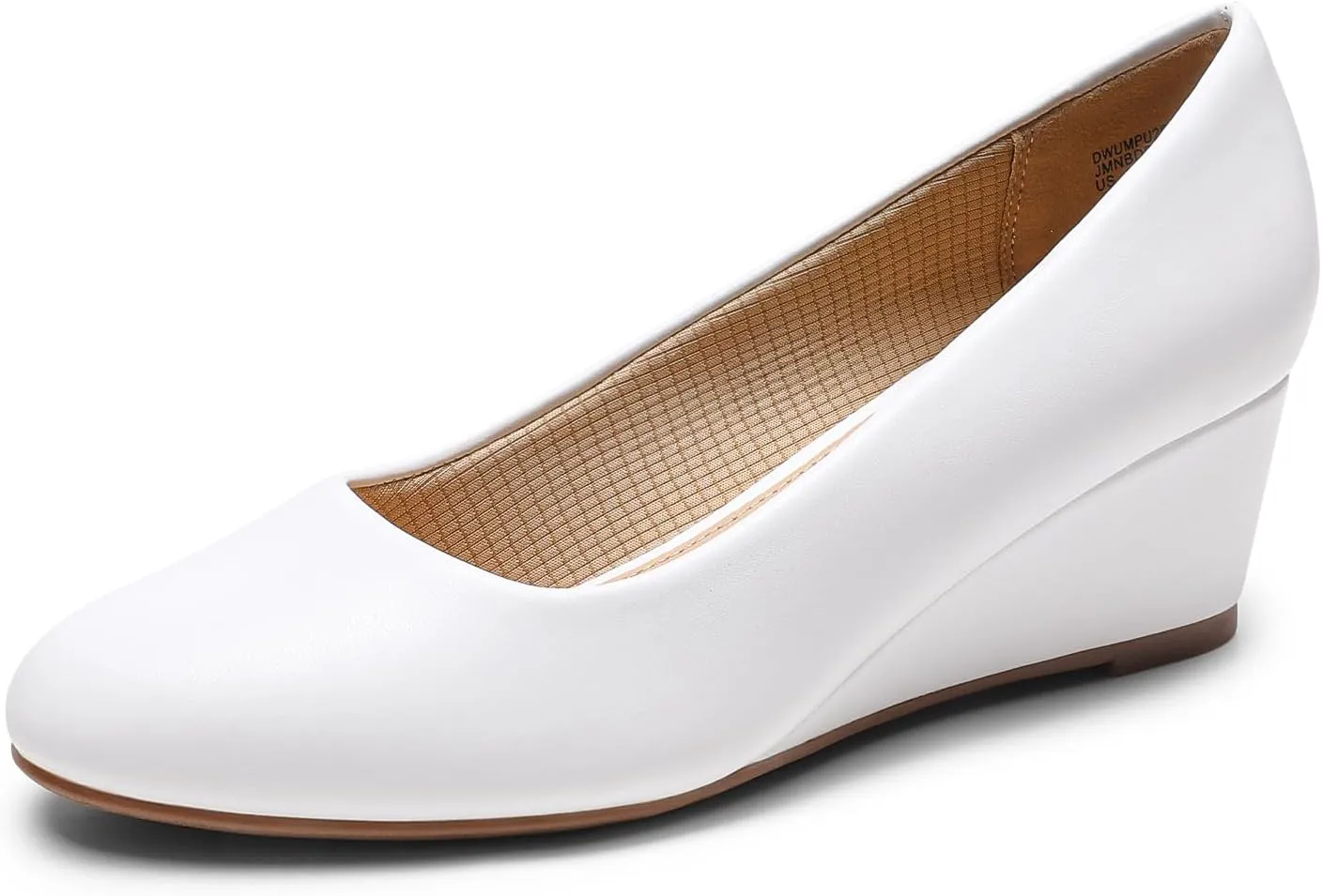 DREAM PAIRS Women's Low Wedges Heels Closed Round Toe Pumps Comfortable Slip On Dress Work Wedding Shoes