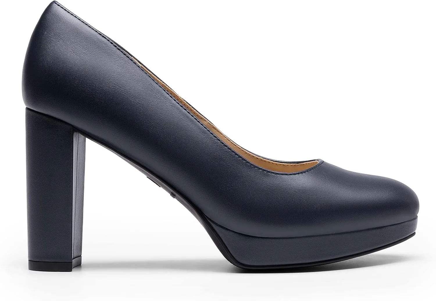 DREAM PAIRS Women's Pumps Closed Round Toe Chunky High Heels Platform Work Comfortable Dress Shoes for Women