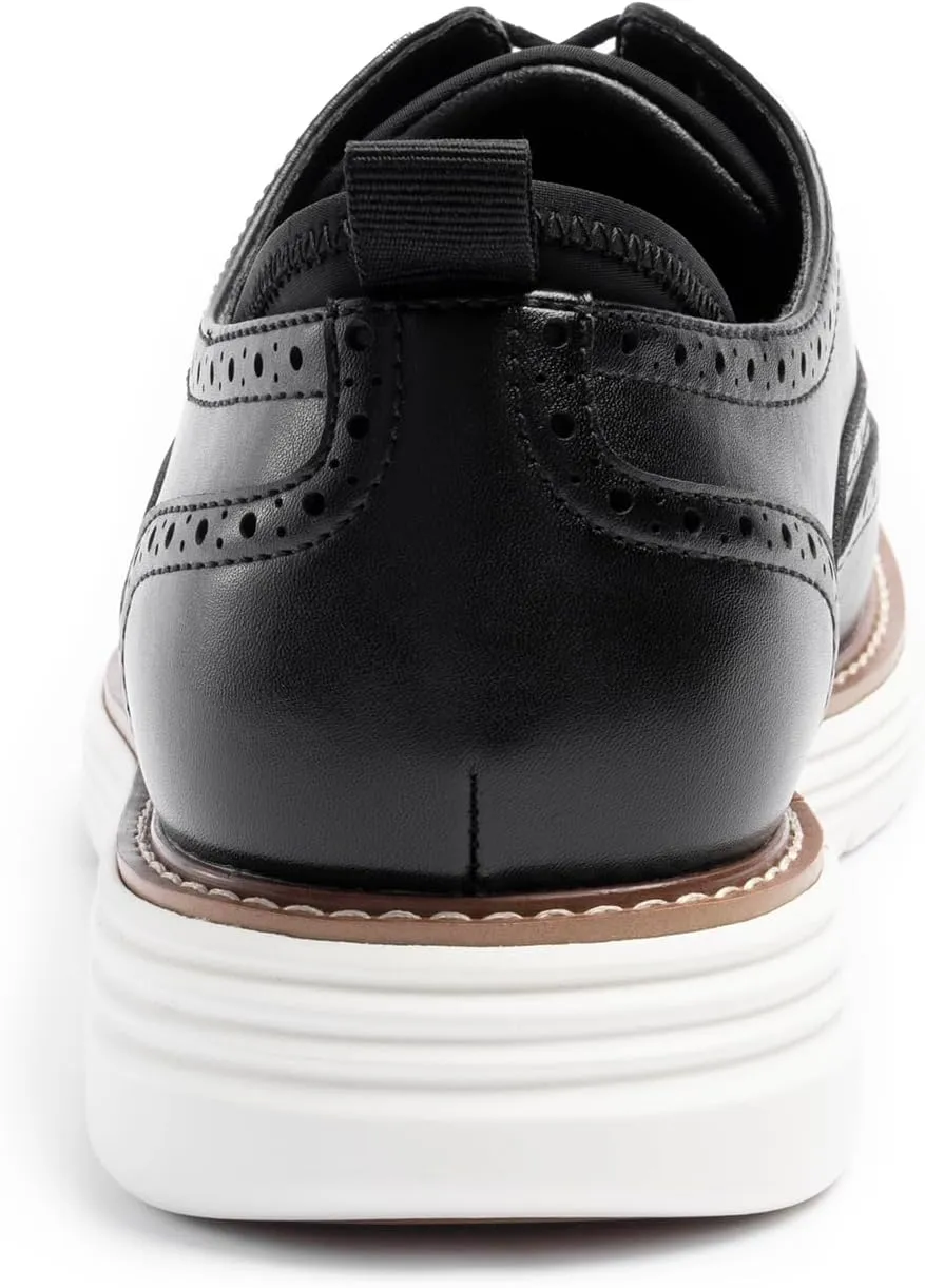 Dress Shoes for Men Sporty Oxfords Dress Sneakers Comfortable Brogue Wingtip Business Casual Shoes, Non Slip Rubber EVA Outsole
