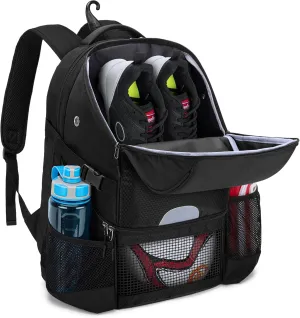 DSLEAF Soccer Backpack for Men, Basketball Bag with Ball Space and Separate Shoe Space for Basketball, Soccer, Volleyball Training