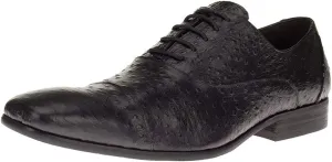 DTI Men's Leather Shoes Oxford Dress Lace-Up Z622-30 Crocodile Print Black