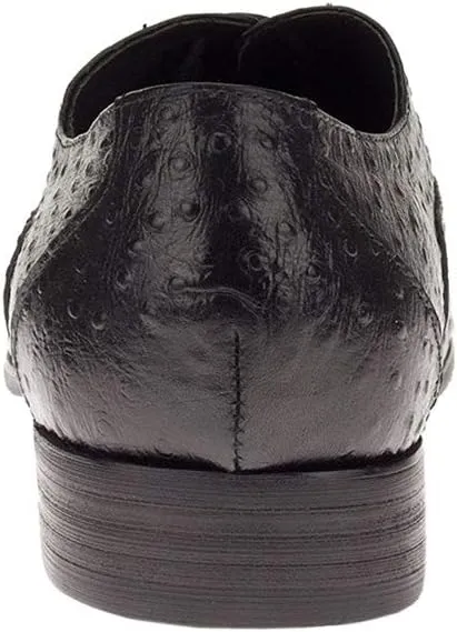 DTI Men's Leather Shoes Oxford Dress Lace-Up Z622-30 Crocodile Print Black