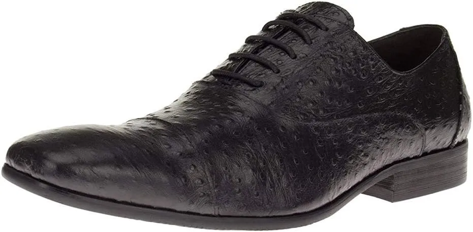 DTI Men's Leather Shoes Oxford Dress Lace-Up Z622-30 Crocodile Print Black