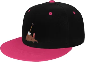 Earthworms and Shovels Snapback Hat for Men Women Baseball Cap Trucker Flat Bill Hats Dad Caps