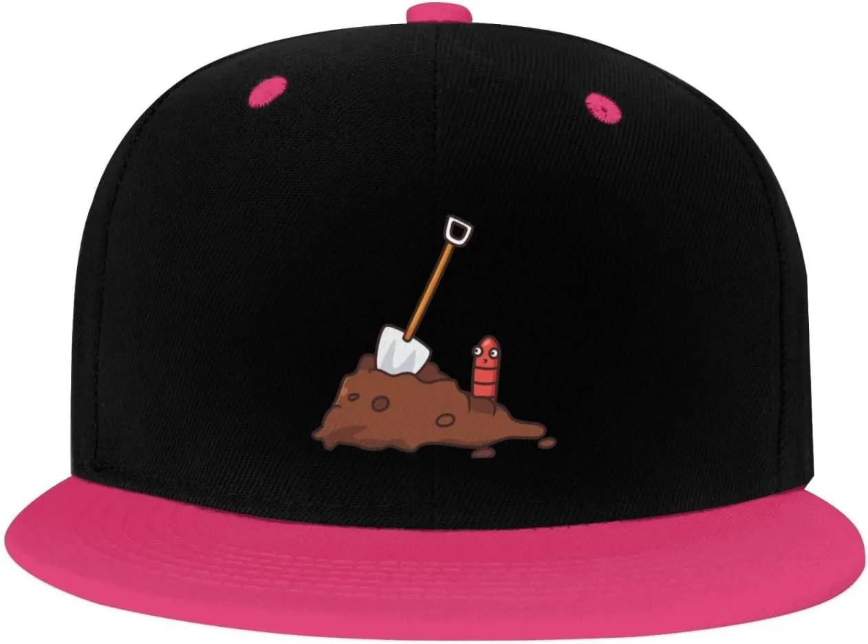 Earthworms and Shovels Snapback Hat for Men Women Baseball Cap Trucker Flat Bill Hats Dad Caps