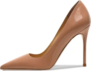 Eithy Women's Thin High Heels Shoes Party Usual Wear PU Cream Pumps 7.5 US