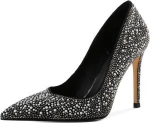 Eldof Women's Classic Dress Pumps Shoes, Sexy Pointed Toe 4" Stiletto High Heels, Office Formal Slip On Size 5-13