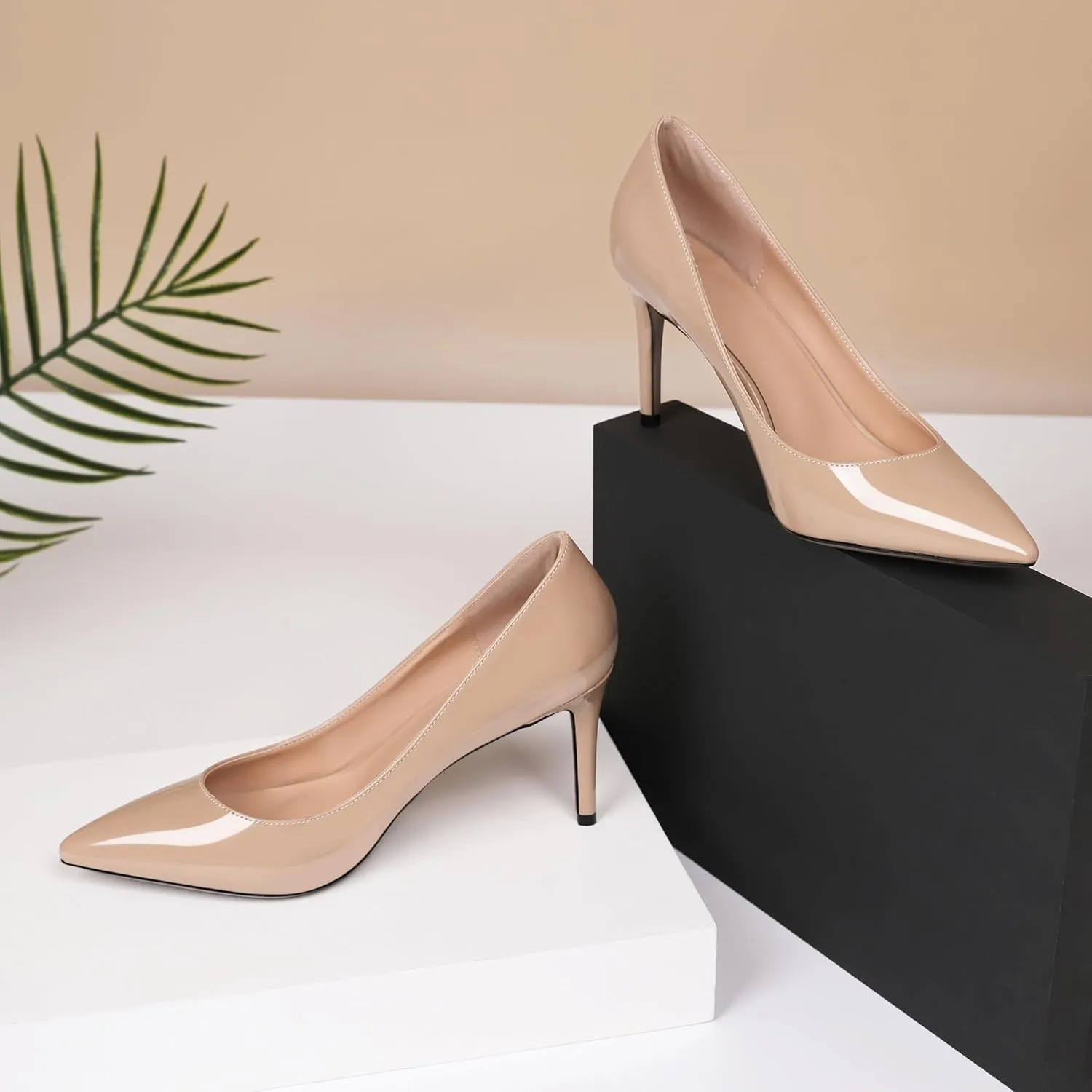 Eldof Women's High Heel Pumps - Classy Pointy Toe Pumps_- Office Wedding Party Event Comfort Heels